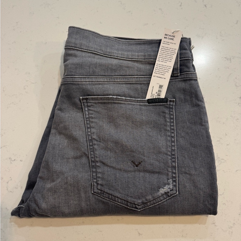 Hudson Jeans Blake Bronx Men's Distressed Gray Straight Jeans - Size 36
